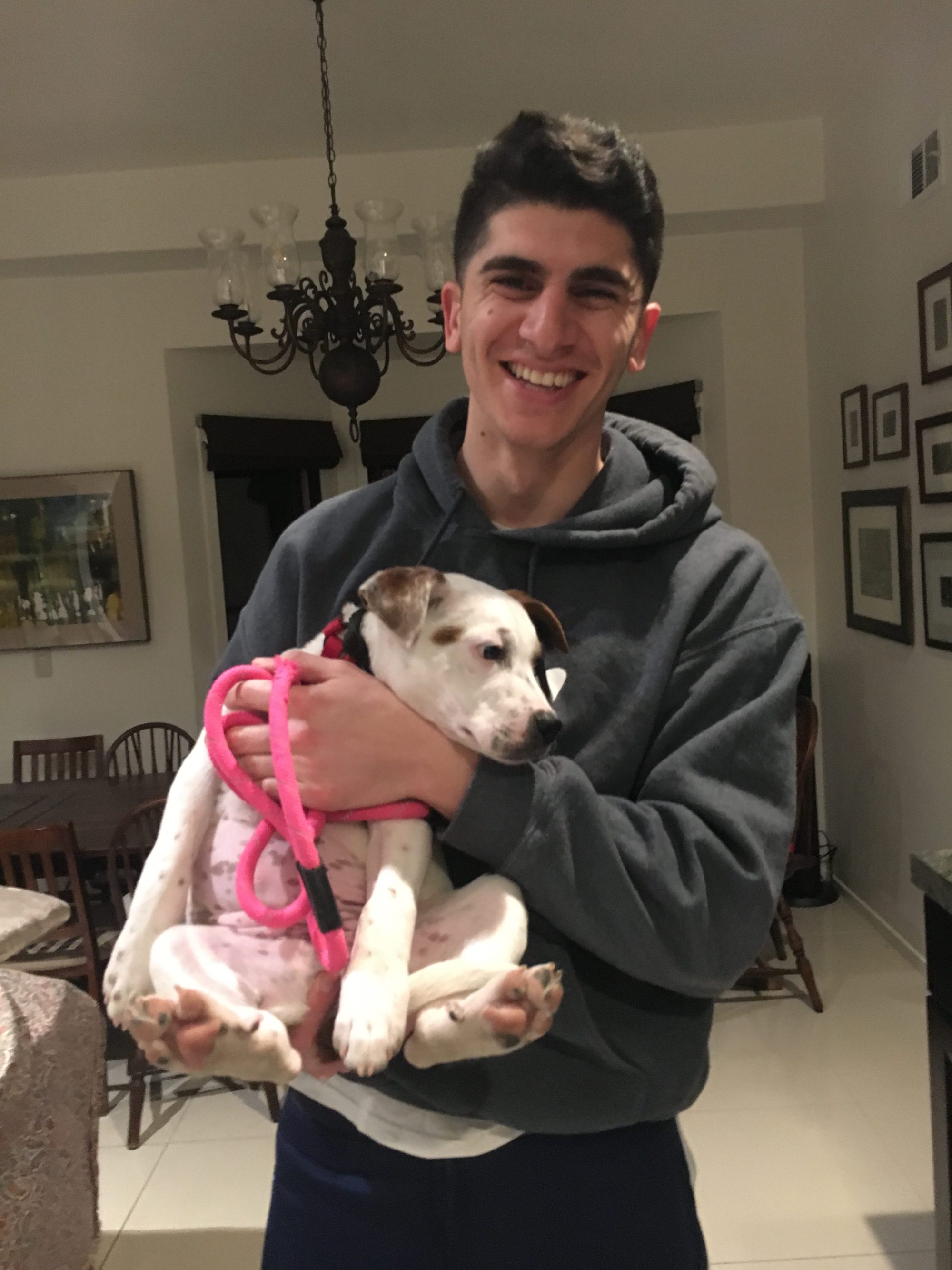 Sally actually made her new Dad giggle when they first met. He was so excited to adopt her!