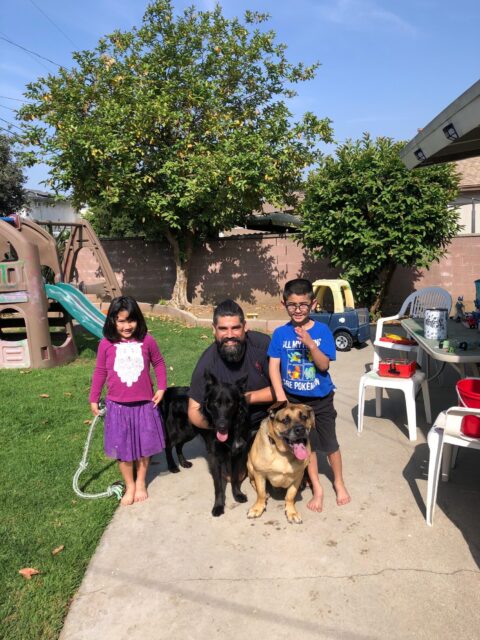 Declan, on the left, won the lotto with this new family. Dad is SAH so he will get lots of training/attention